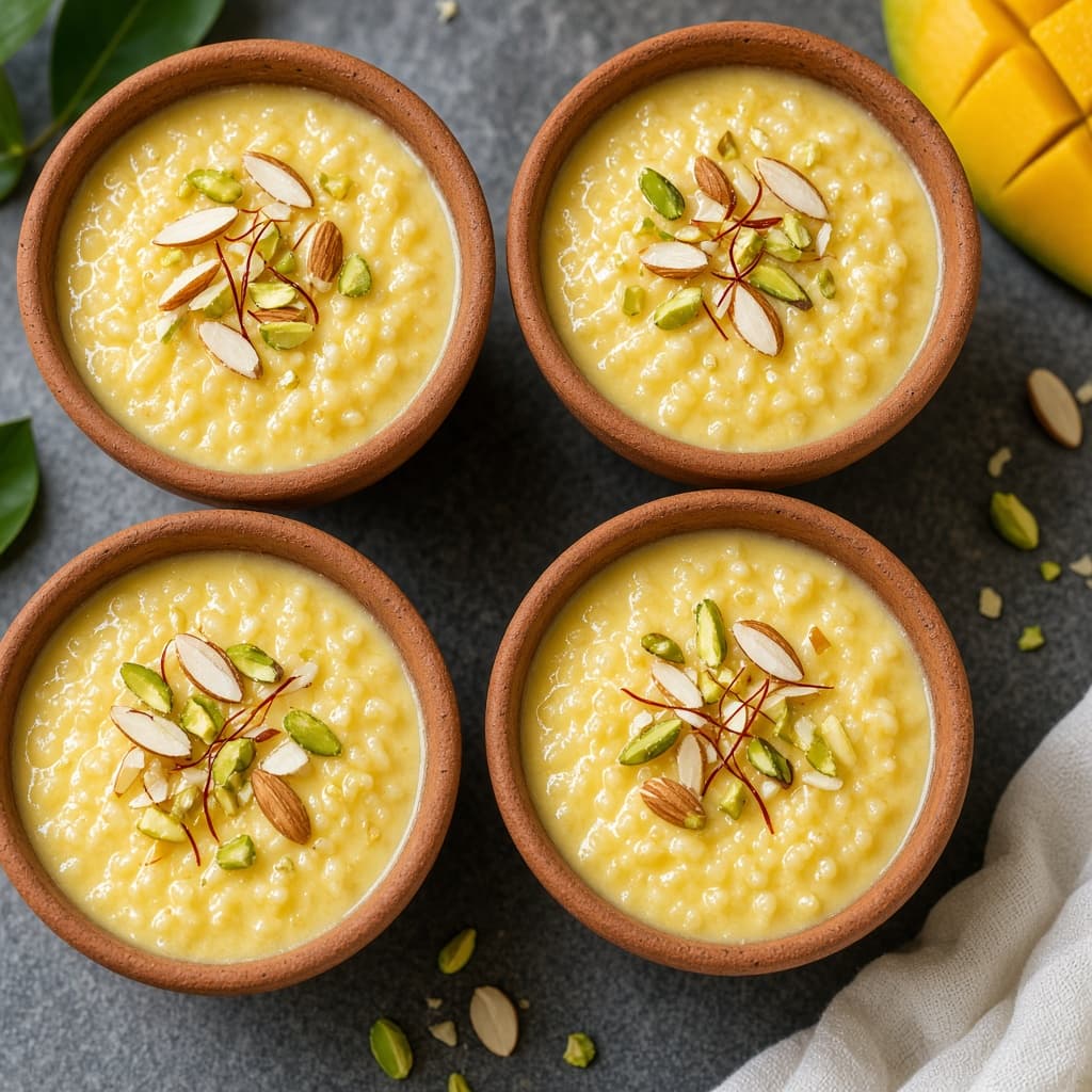 Chilled Mango Rice Phirni