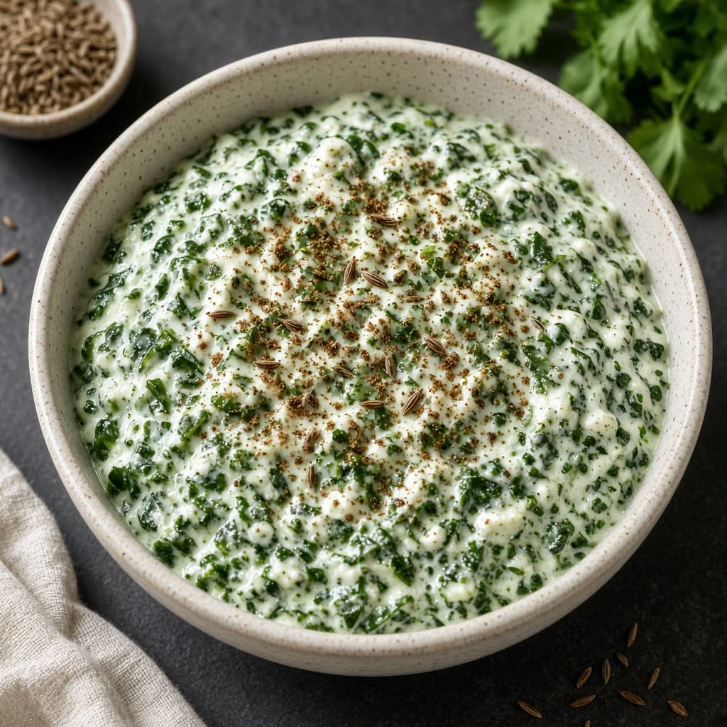 Cooling Palak Spinach Raita