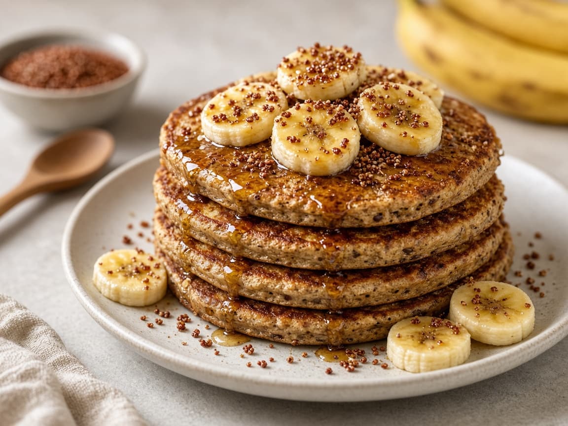 Eggless Ragi Banana Pancakes