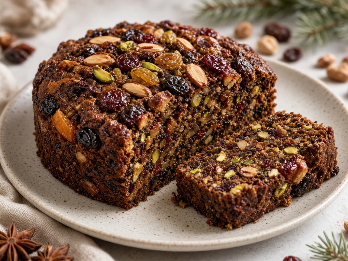 Eggless Spiced Fruit Cake