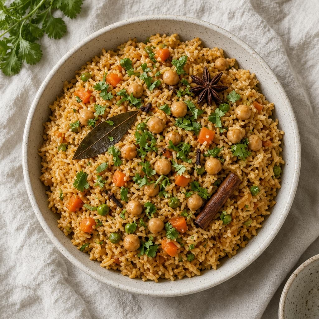 Fragrant Chickpea Chana Pulao