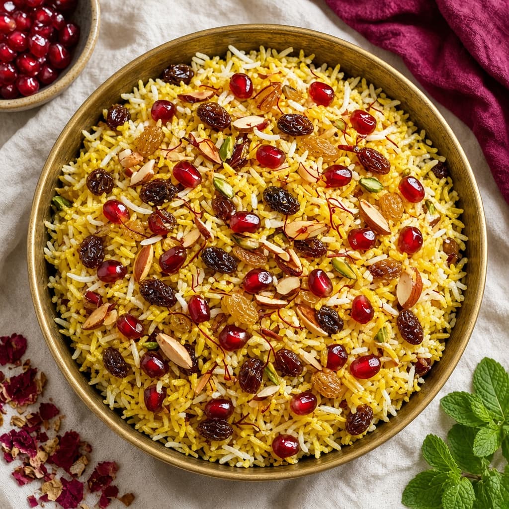 Fragrant Kashmiri Fruit Pulao