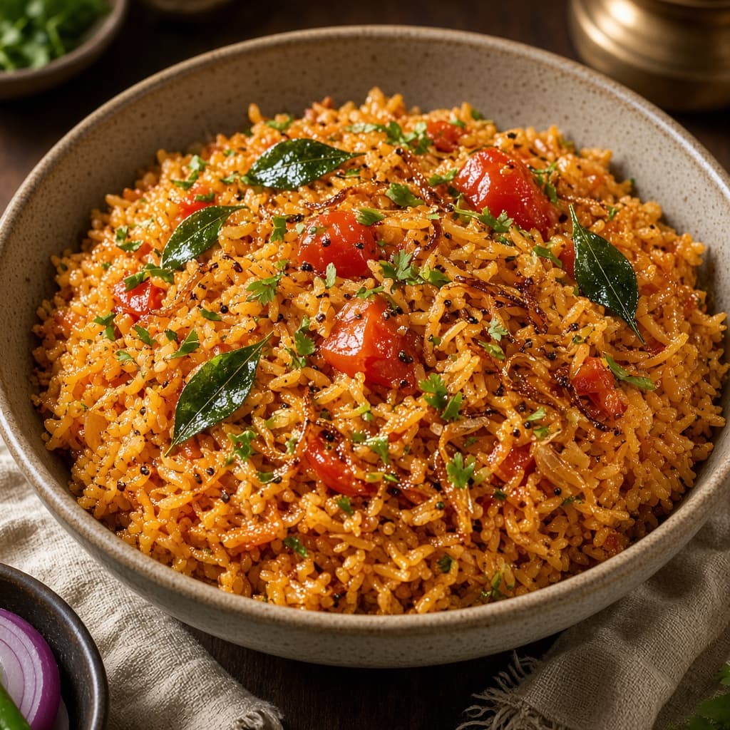Fragrant One-Pot Tomato Pulao