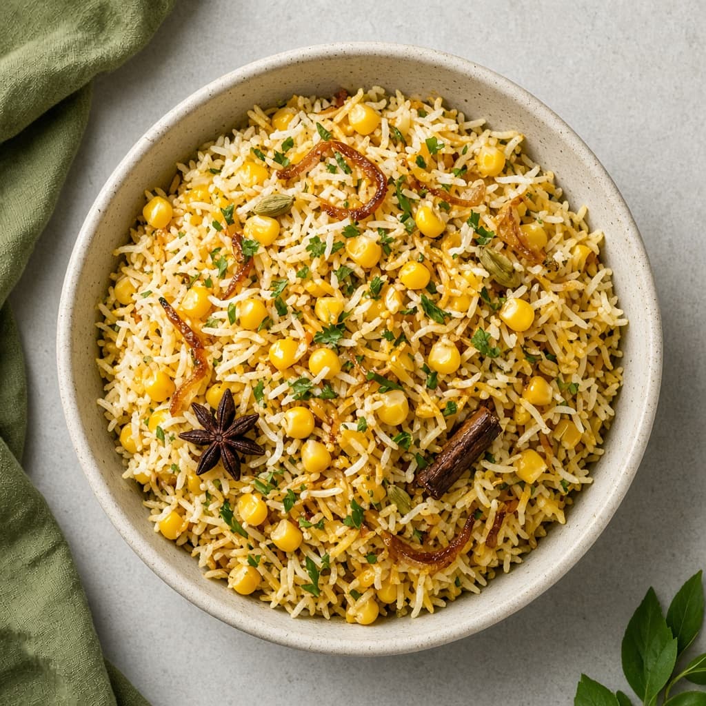 Fragrant Sweet Corn Pulao