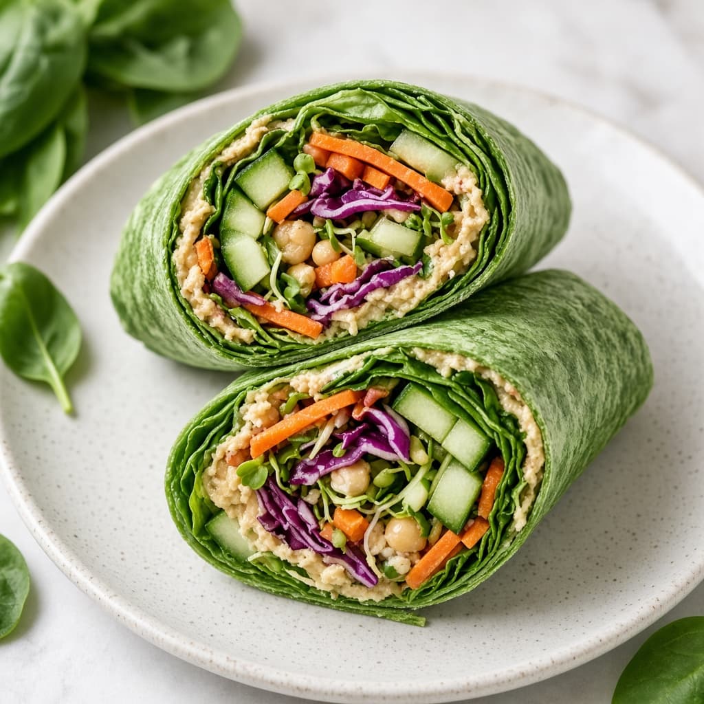 Fresh Spinach Veggie Wraps