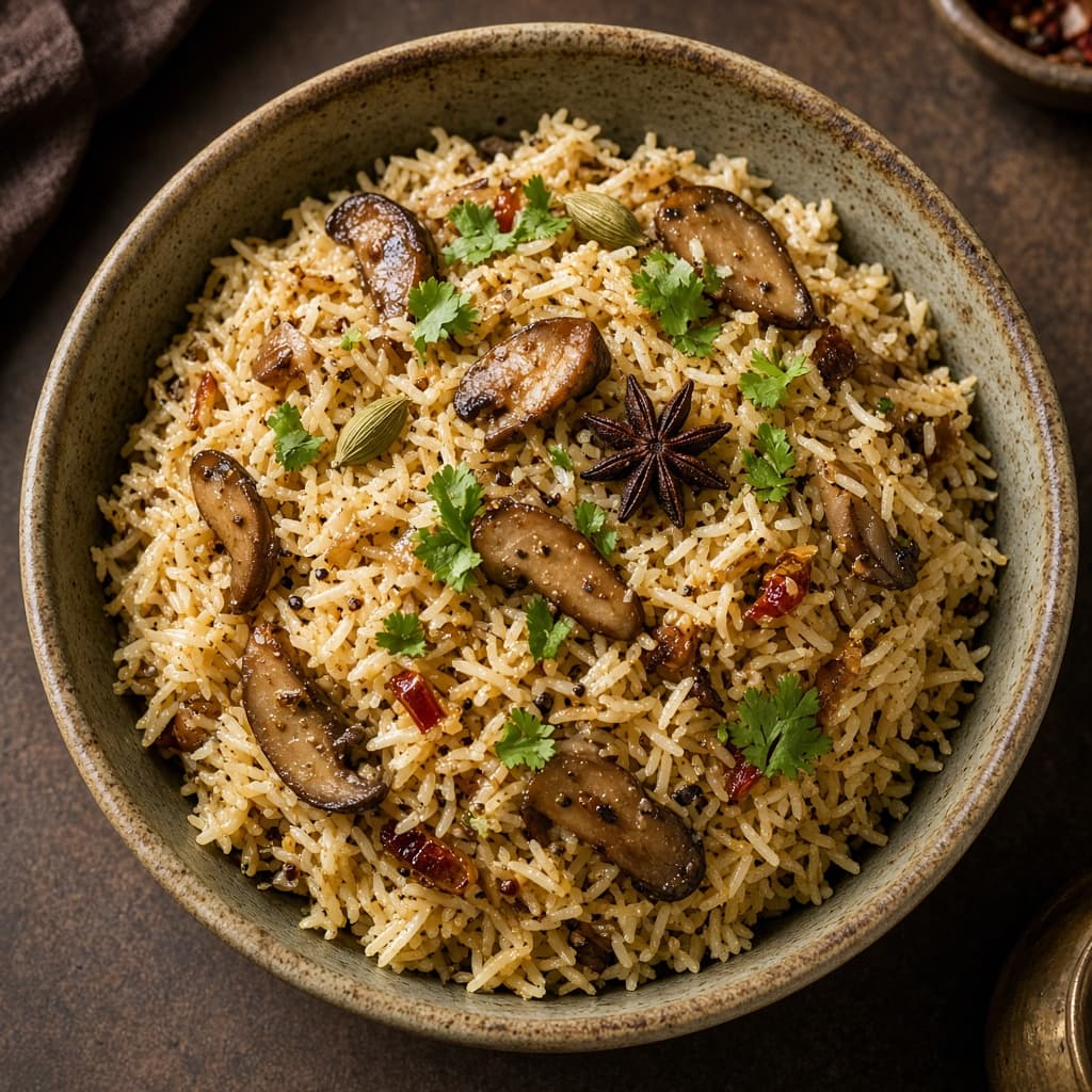 Goan Mushroom Pulao Rice