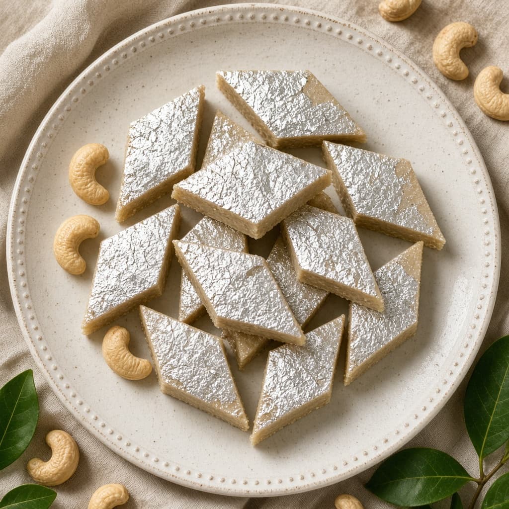 Homemade Kaju Katli Diamond