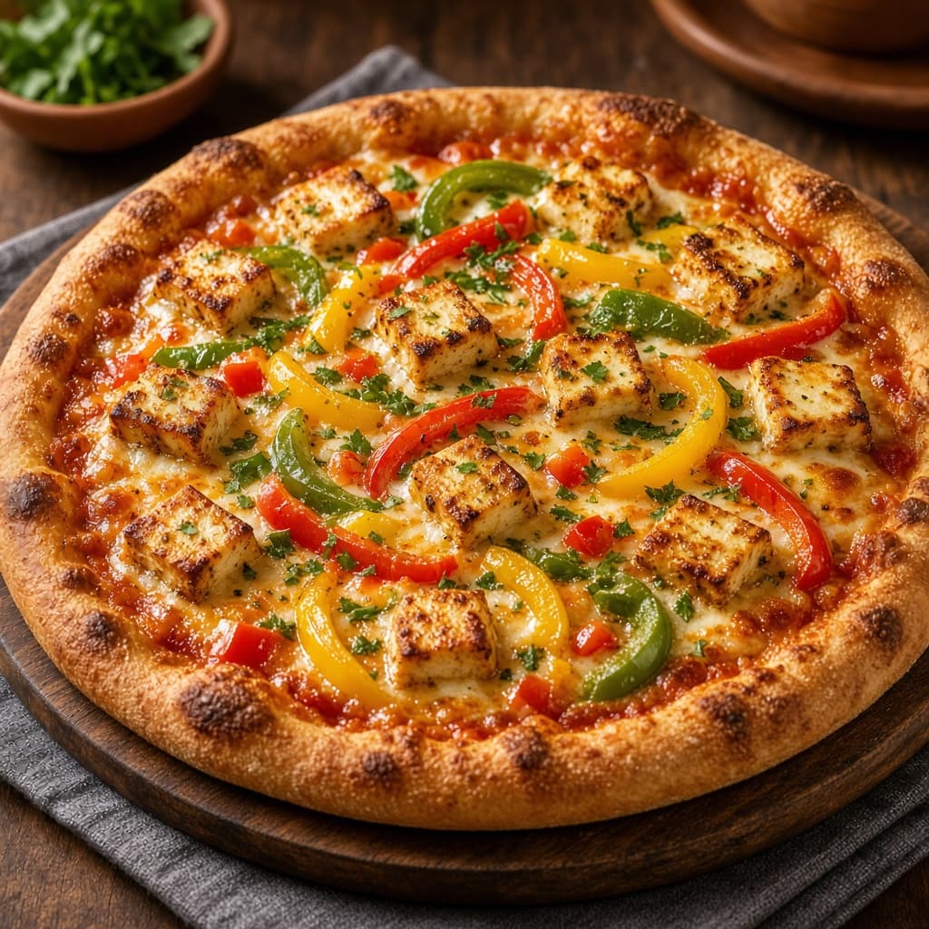 Homemade Paneer Cheese Pizza