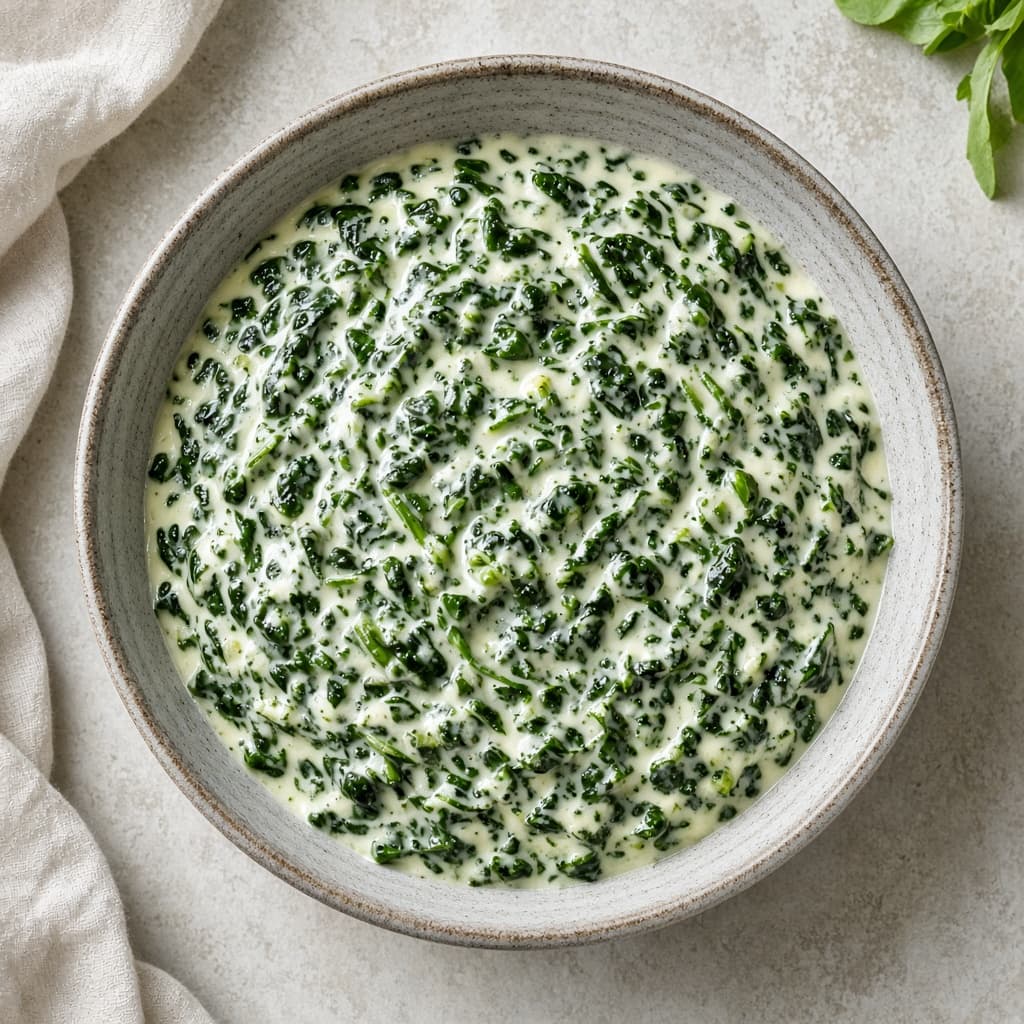 Lighter Creamed Spinach Side