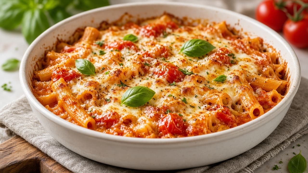 Lighter Tomato Pasta Bake