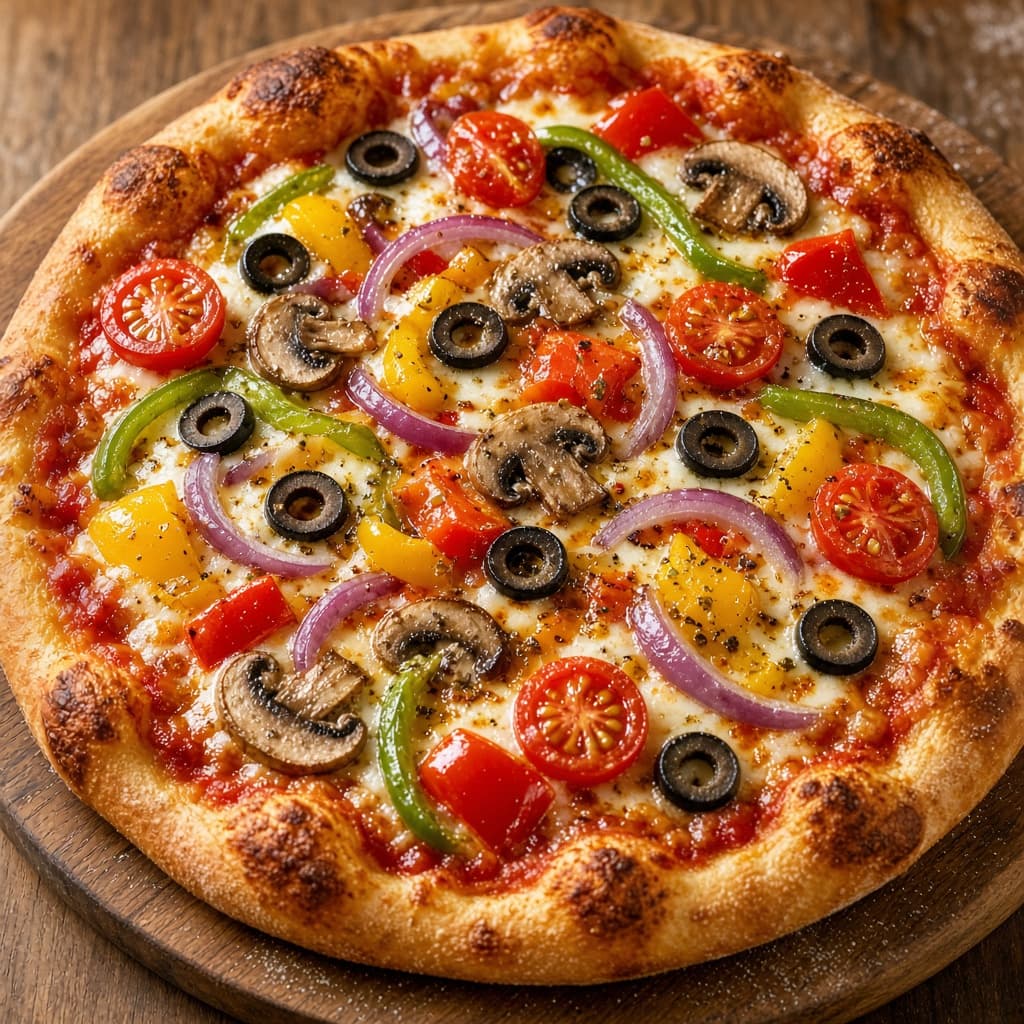 Loaded Homemade Veggie Pizza