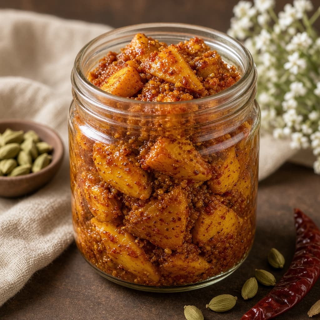 No-Oil Sweet Mango Pickle