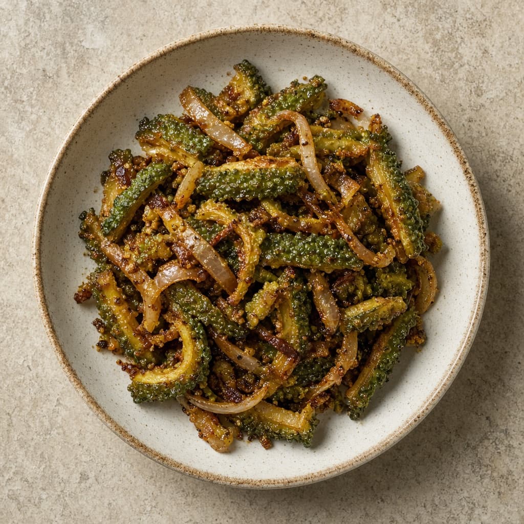 Punjabi Onion Karela Sabzi