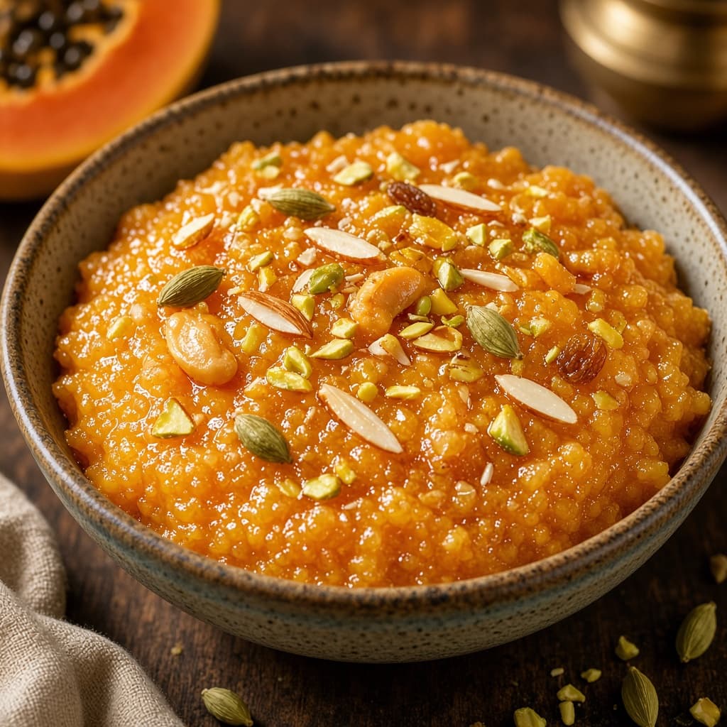Ripe Papaya Halwa Sweet