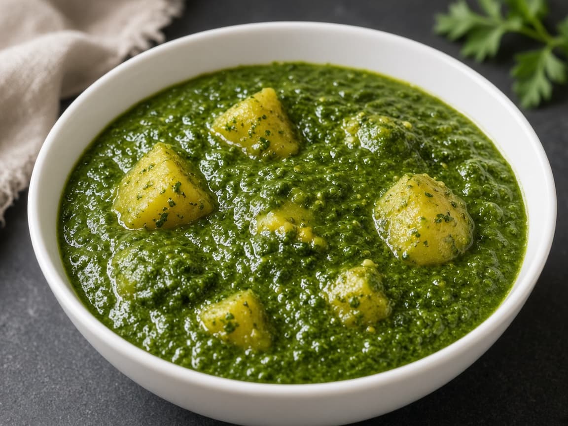 Smooth Aloo Palak Curry