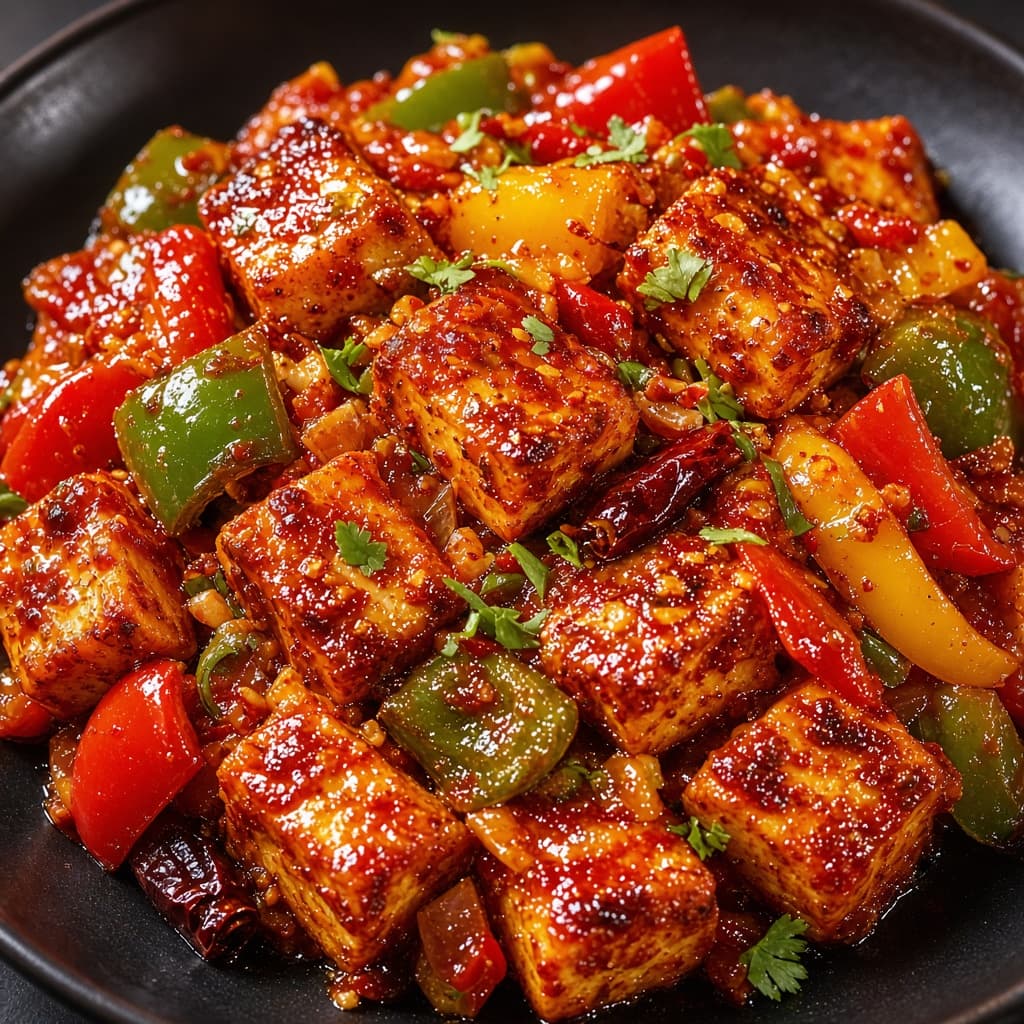 Spicy Schezwan Paneer Stir-Fry