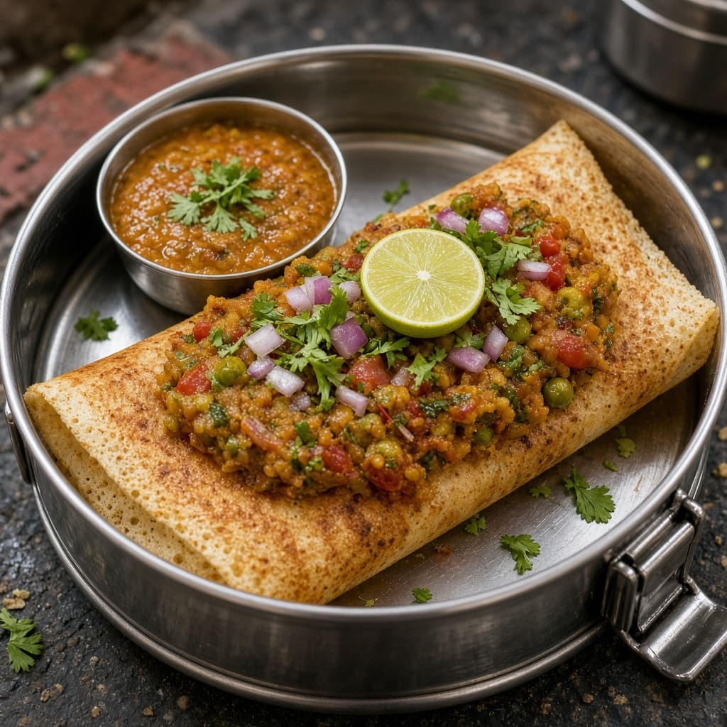 Street Style Pav Bhaji Dosa