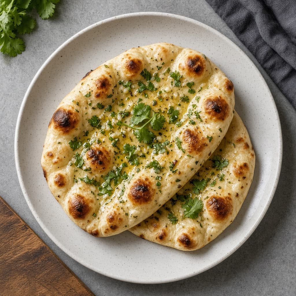 Tawa Garlic Naan with Herbs