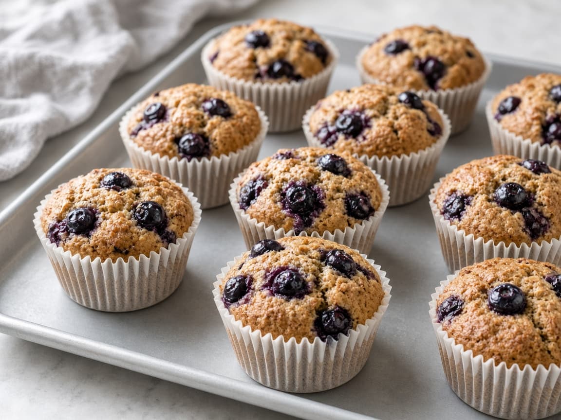 Vegan Blueberry Wheat Muffins