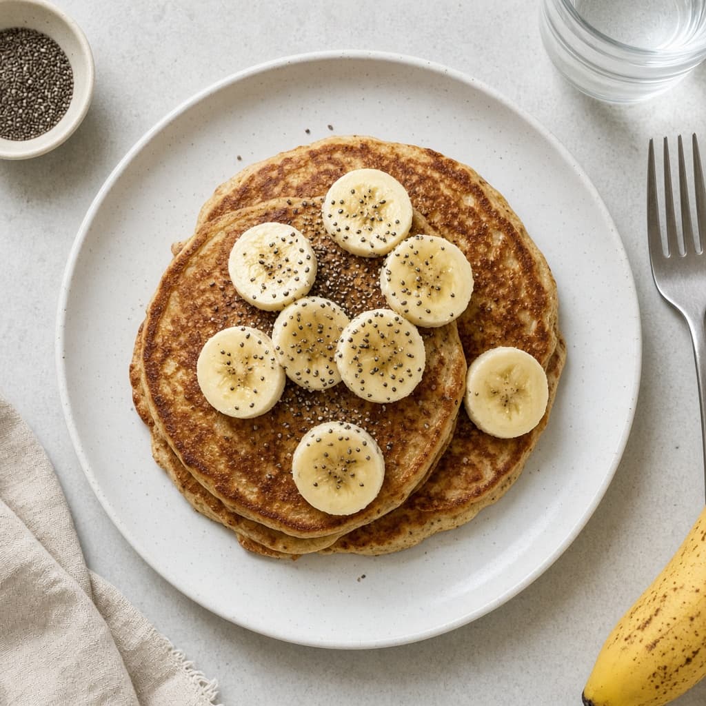 Vegan Eggless Banana Pancakes