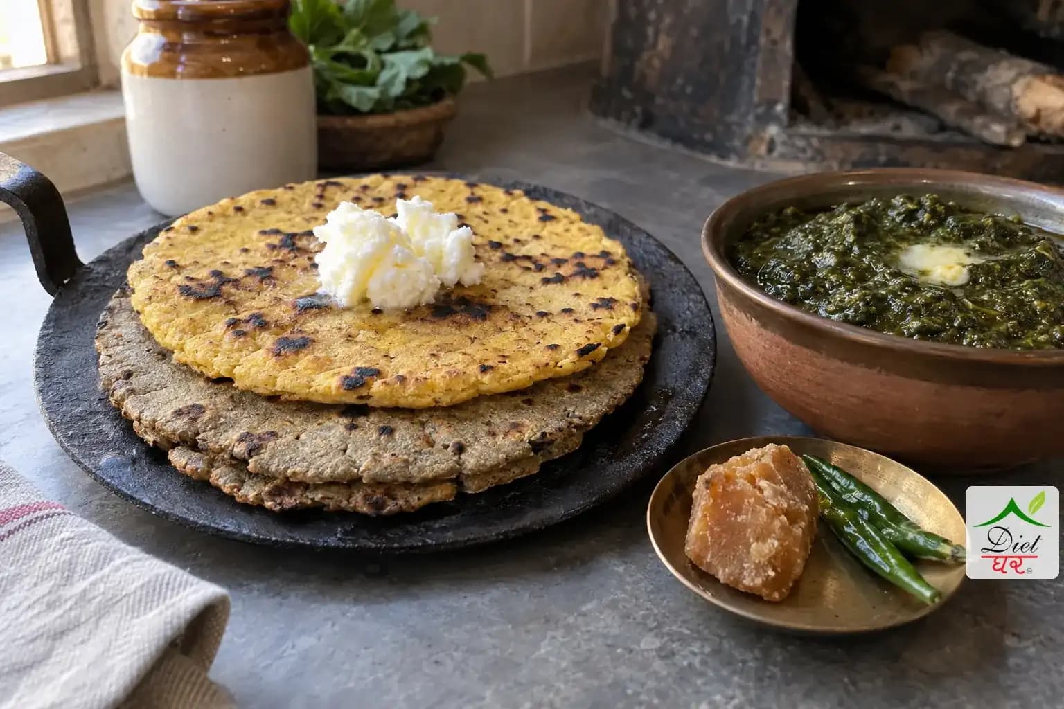 Bajra, Makki and Jowar Rotis for Winter
