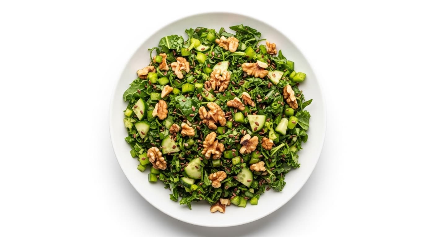 Walnut Flaxseed Green Salad for Heart Health: Maximum Omega-3 in Every Bite