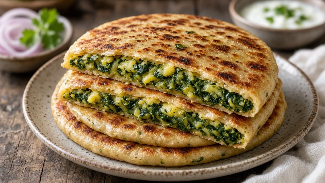Aloo Palak Stuffed Paratha