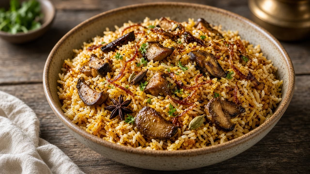 Ambur Style Mushroom Biryani