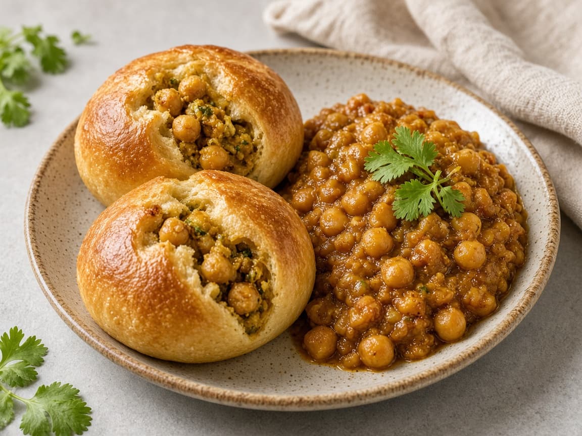 Baked Chole Bhature: Protein-Rich Chickpea Stuffed Buns
