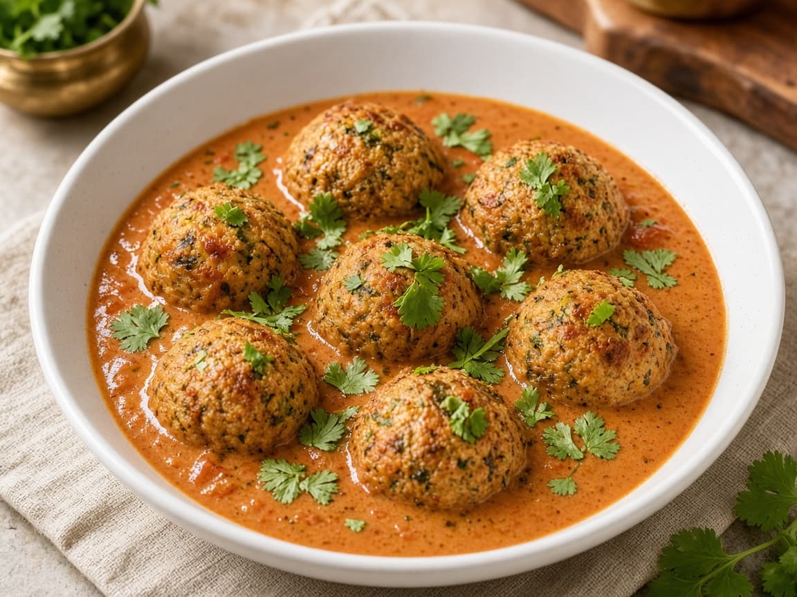 Baked Lauki Kofta Light Tomato Gravy