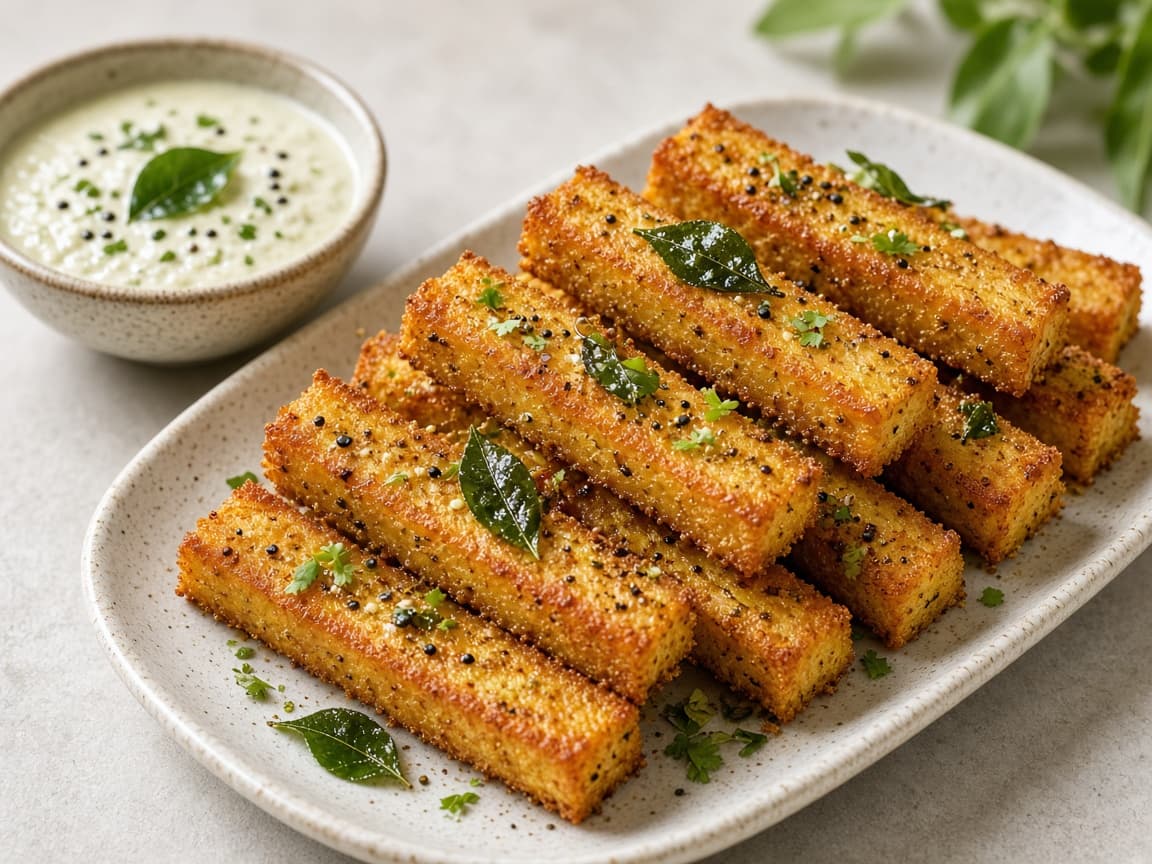 Baked Masala Idli Fries