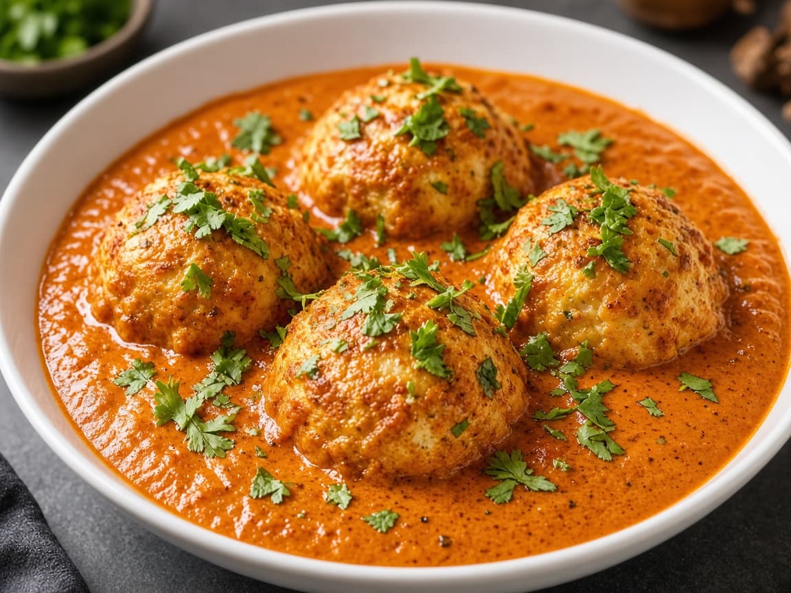Baked Paneer Kofta In Creamy Tomato Gravy