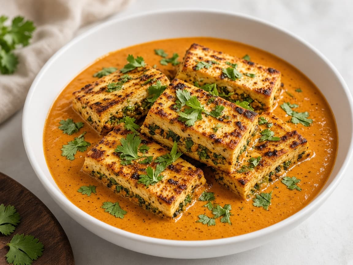 Baked Paneer Pasanda Stuffed Gravy