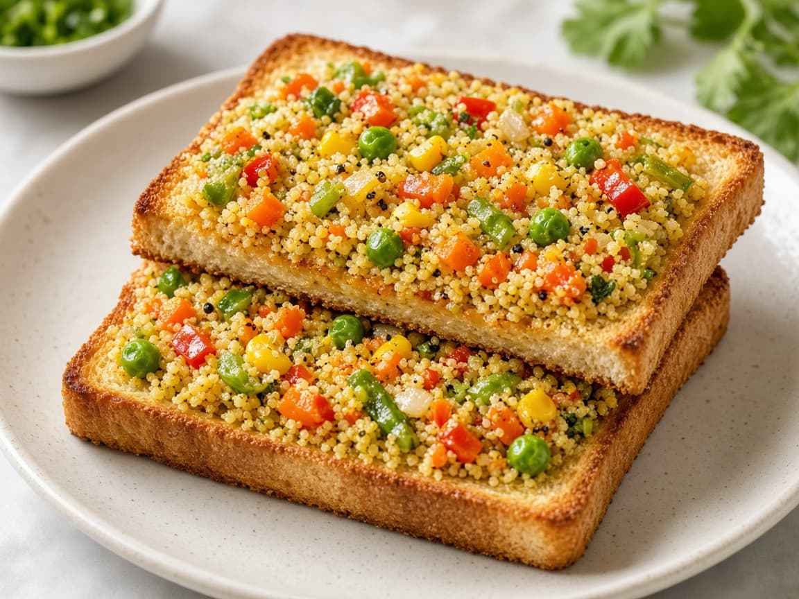 Baked Rava Veggie Toast