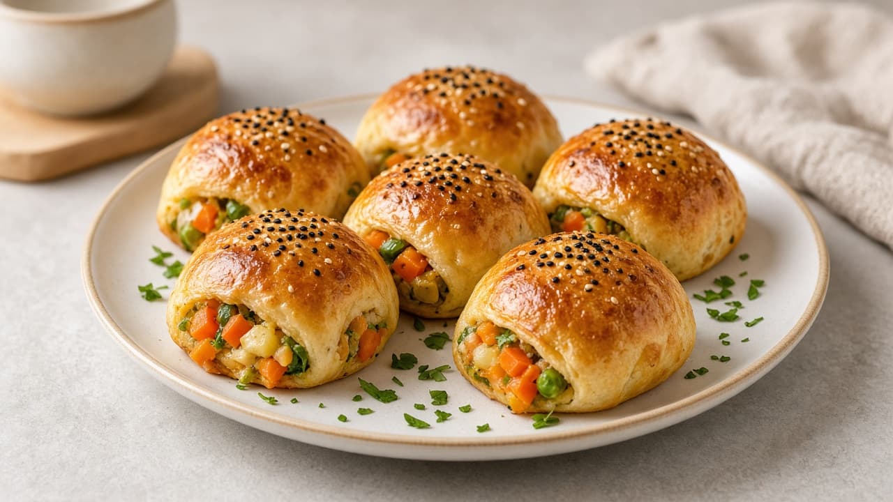 Baked Veg Bread Rolls
