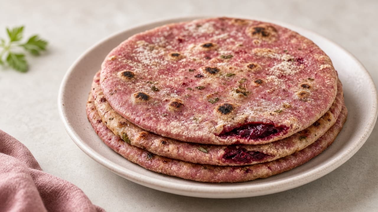 Beetroot Stuffed Paratha