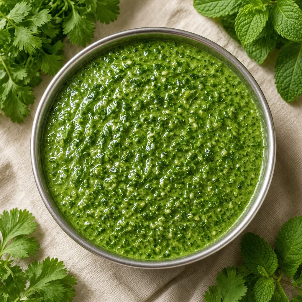 Bright Cilantro Mint Green Chutney
