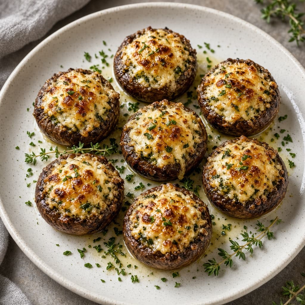 Cheesy Herb Stuffed Mushrooms