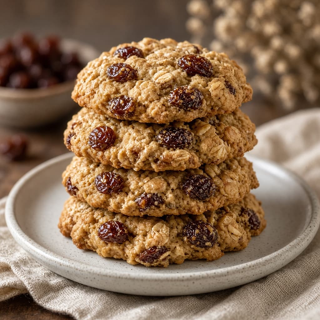 Chewy Oatmeal Raisin Cookies