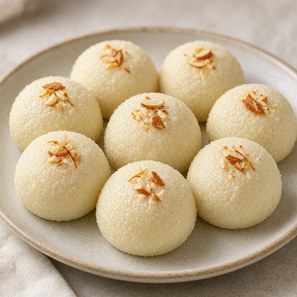Coconut Milk Rava Ladoo