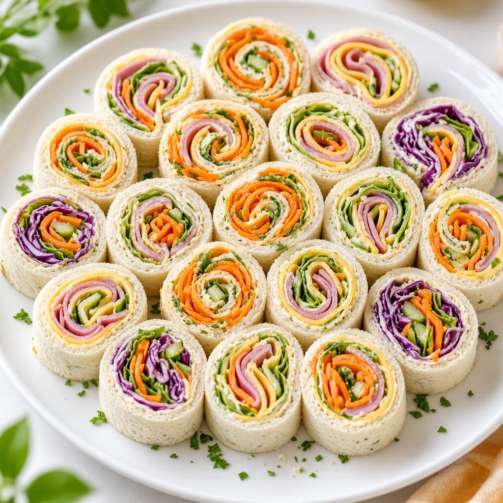 Colorful Pinwheel Sandwich Rolls