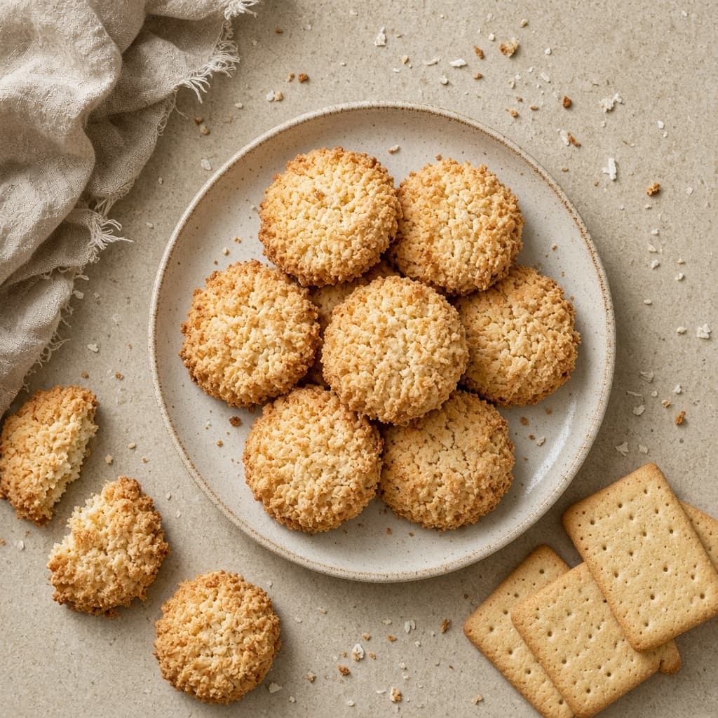 Crispy Eggless Coconut Cookies