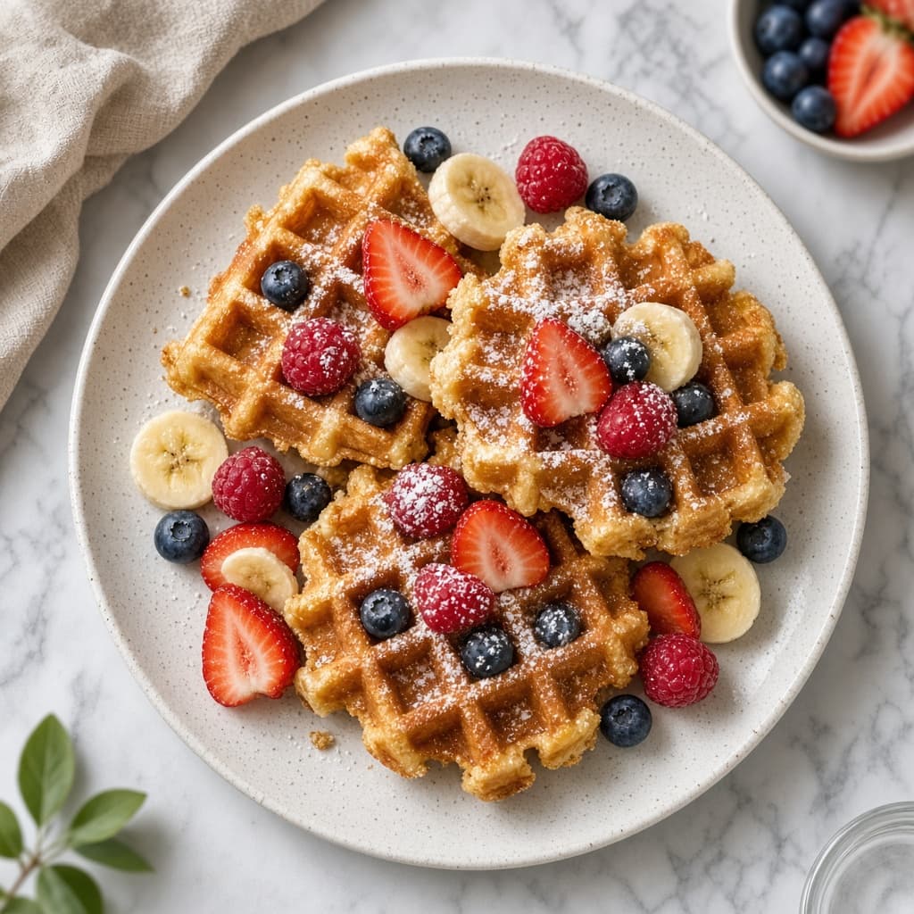 Crispy Eggless Homemade Waffles