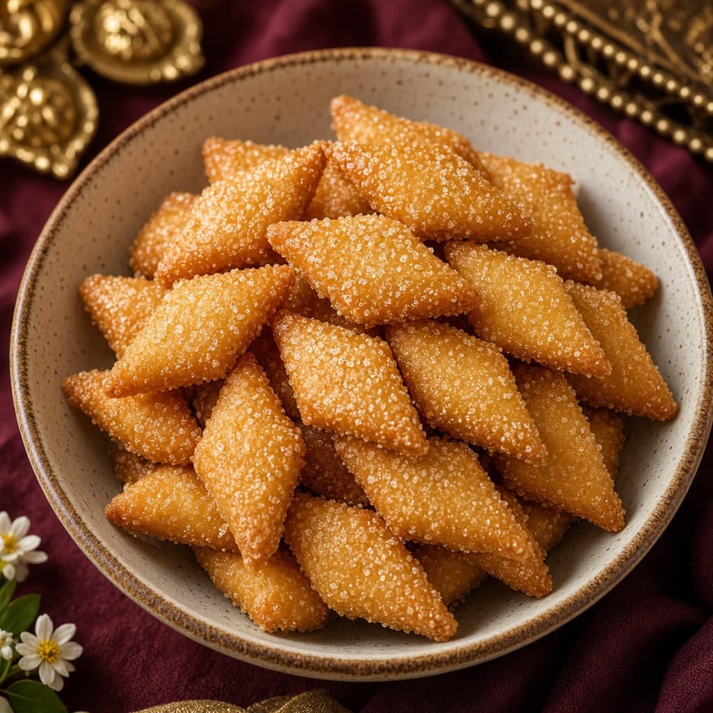 Crispy Sweet Shakkarpare Diamonds