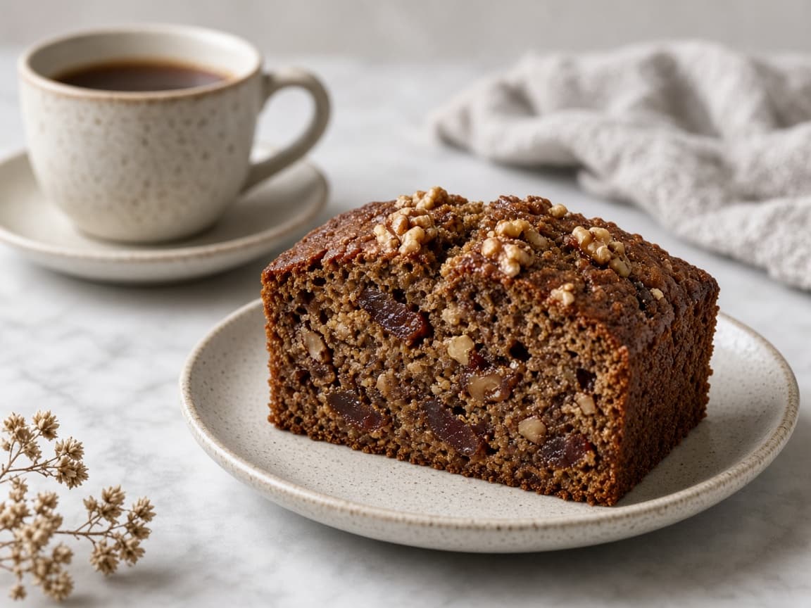 Dates Walnut Coffee Cake Eggless