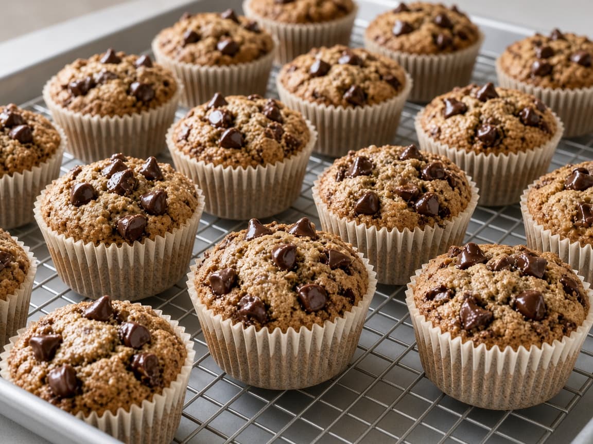 Eggless Chocolate Chip Wheat Muffins