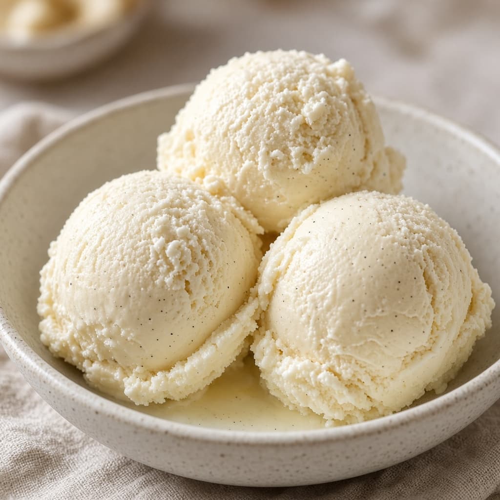 Eggless Homemade Vanilla Ice Cream