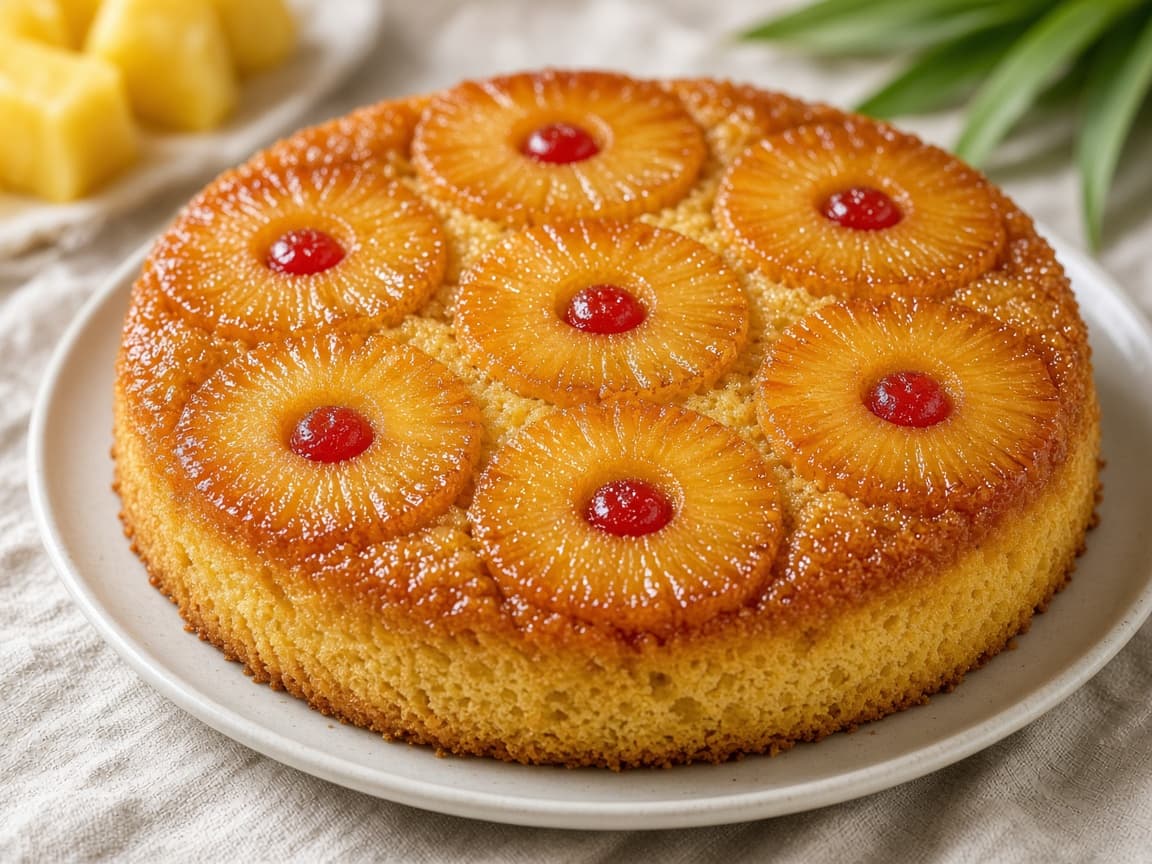 Eggless Pineapple Upside-Down Cake
