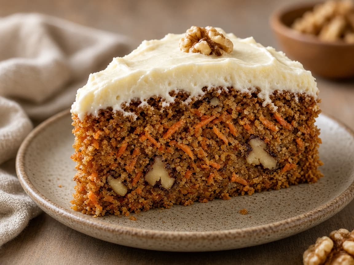 Eggless Whole Wheat Carrot Cake