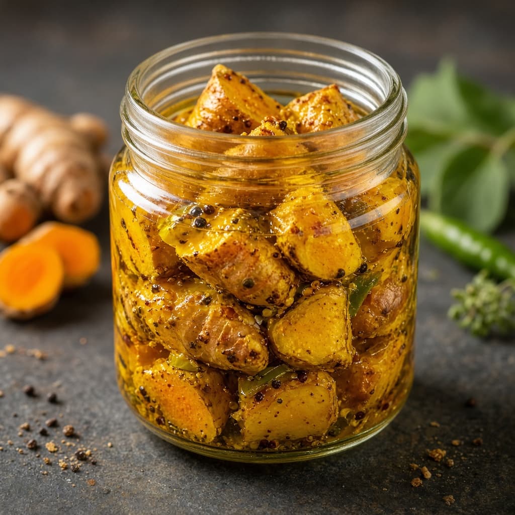 Fresh Kachchi Haldi Turmeric Pickle